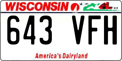 WI license plate 643VFH