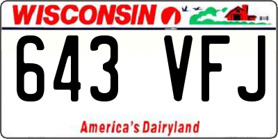 WI license plate 643VFJ