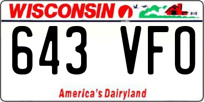 WI license plate 643VFO