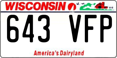 WI license plate 643VFP