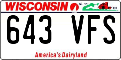 WI license plate 643VFS