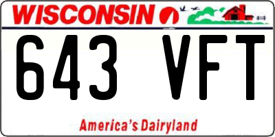 WI license plate 643VFT
