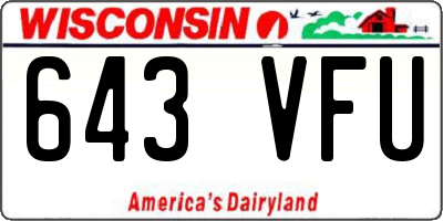 WI license plate 643VFU