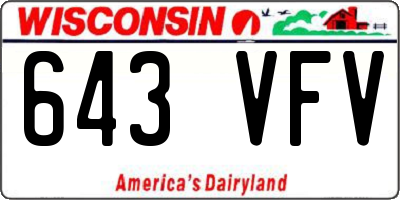 WI license plate 643VFV