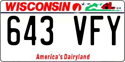 WI license plate 643VFY