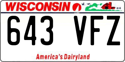 WI license plate 643VFZ