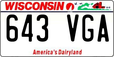 WI license plate 643VGA