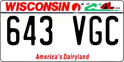 WI license plate 643VGC