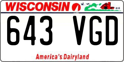 WI license plate 643VGD