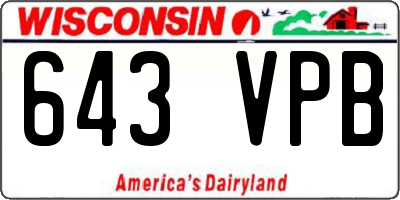 WI license plate 643VPB