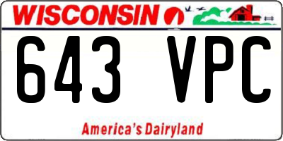 WI license plate 643VPC
