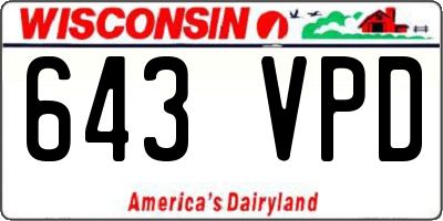 WI license plate 643VPD