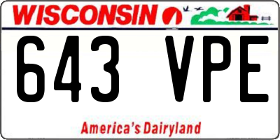 WI license plate 643VPE