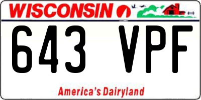 WI license plate 643VPF