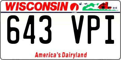 WI license plate 643VPI