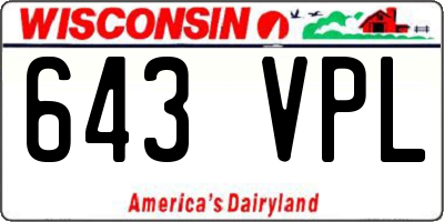 WI license plate 643VPL