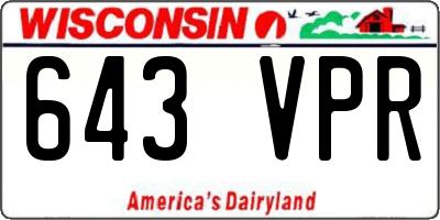 WI license plate 643VPR