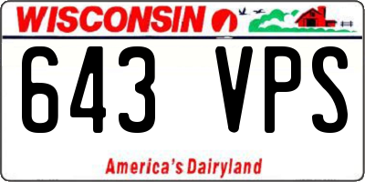 WI license plate 643VPS