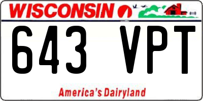 WI license plate 643VPT