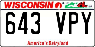 WI license plate 643VPY