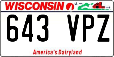 WI license plate 643VPZ