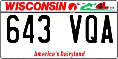 WI license plate 643VQA