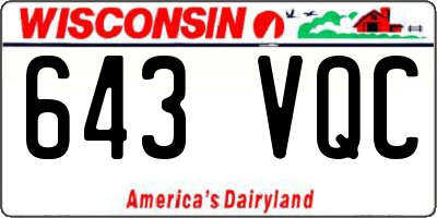 WI license plate 643VQC