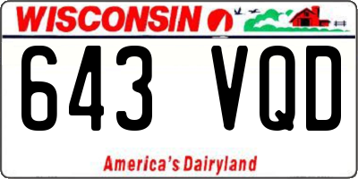 WI license plate 643VQD