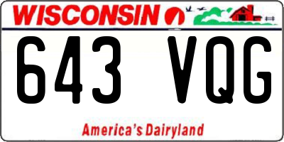 WI license plate 643VQG