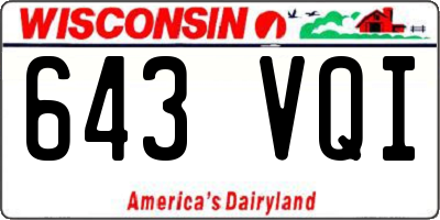 WI license plate 643VQI