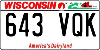 WI license plate 643VQK
