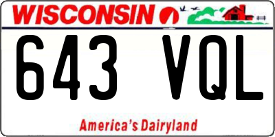 WI license plate 643VQL