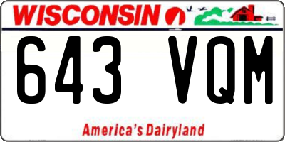 WI license plate 643VQM