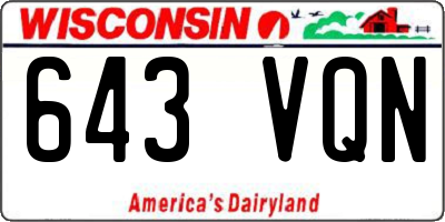 WI license plate 643VQN