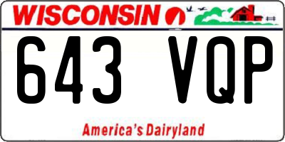 WI license plate 643VQP