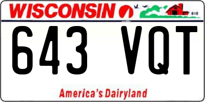 WI license plate 643VQT