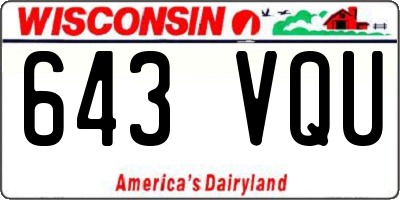 WI license plate 643VQU