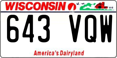 WI license plate 643VQW