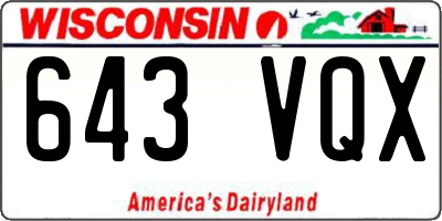 WI license plate 643VQX
