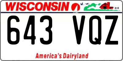 WI license plate 643VQZ