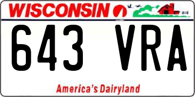 WI license plate 643VRA