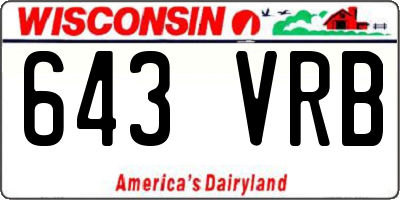 WI license plate 643VRB