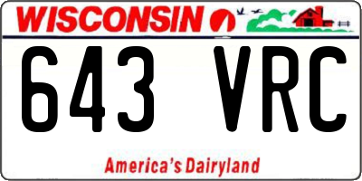 WI license plate 643VRC