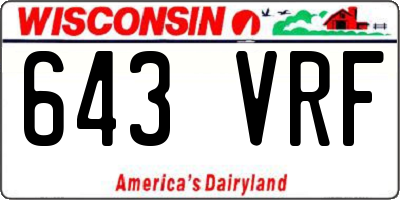WI license plate 643VRF