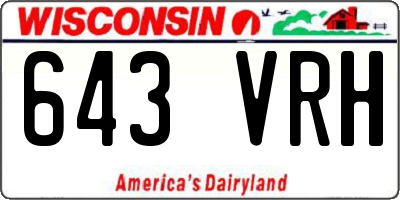 WI license plate 643VRH
