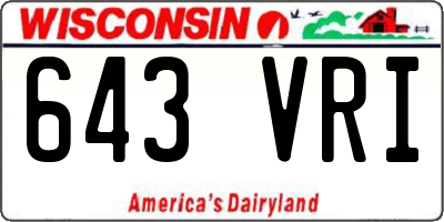 WI license plate 643VRI