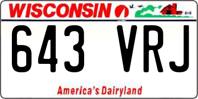 WI license plate 643VRJ
