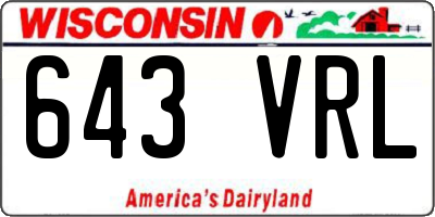 WI license plate 643VRL
