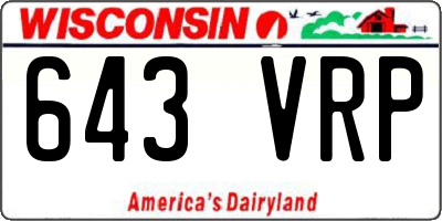 WI license plate 643VRP