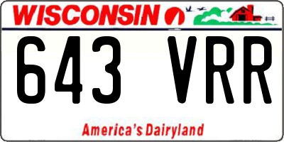WI license plate 643VRR